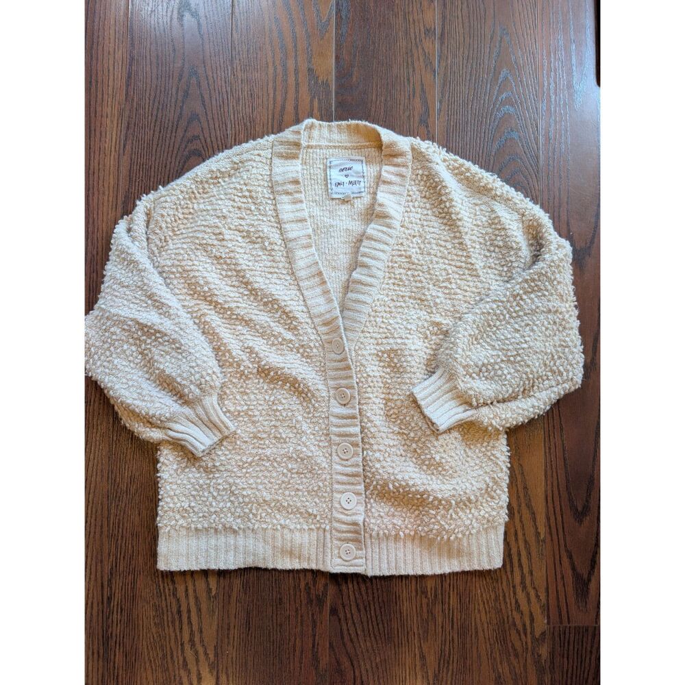 Aerie Emily Meritt Cardigan Beige Cream XS Oversized Lounge Cozy Fall